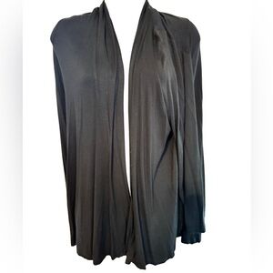 Beautiful Black Storm XL Open Front Long Sleeve Cardigan